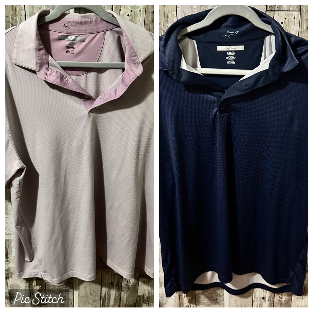 Golf Polo Shirts - Purple and Navy XXL